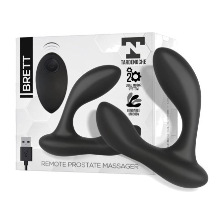 masseur prostatique en silicone liquide avec télécommande brett