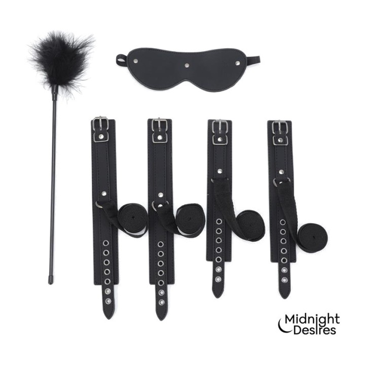 MIDNIGHT DESIRES Bondage set with cuffs, blindfold and