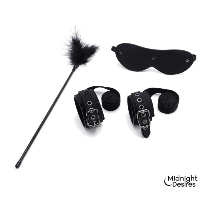 MIDNIGHT DESIRES Bondage set with cuffs, blindfold and