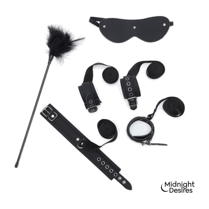 MIDNIGHT DESIRES Bondage set with cuffs, blindfold and
