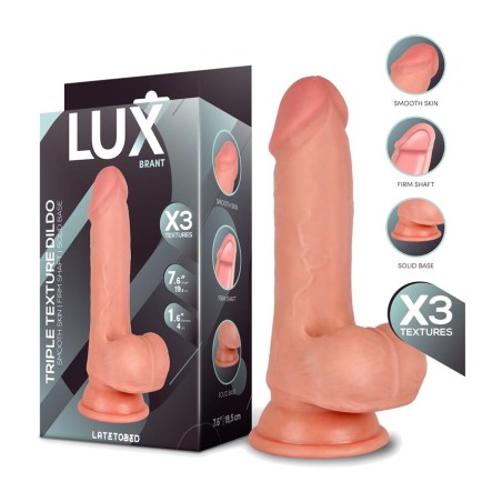 triple-density realistic dildo with testicles brant 7,6"