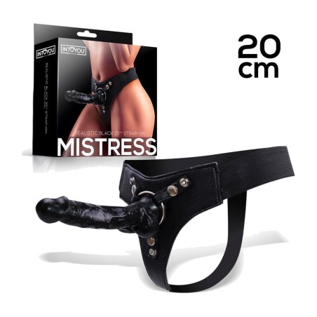elastický postroj se silikonovým dildem mistress 20 cm