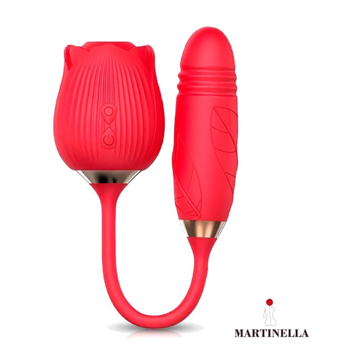 MARTINELLA Rosa de succión con huevo de thrusting recargable