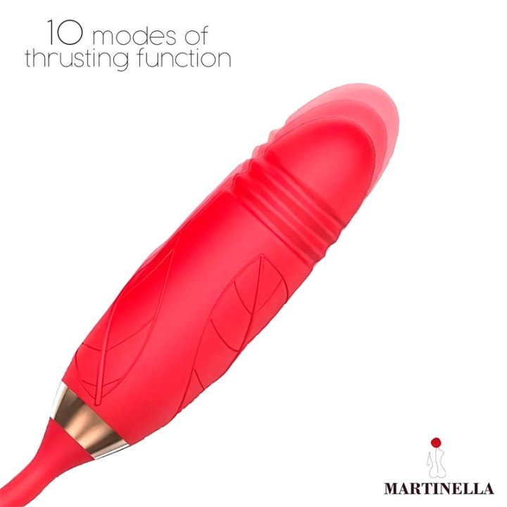 MARTINELLA Rosa de succión con huevo de thrusting recargable