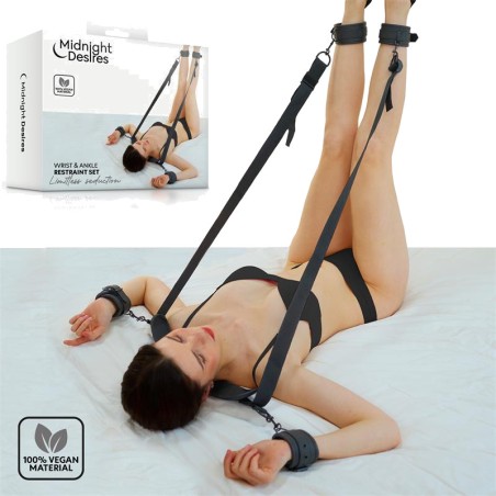 ankle and wrist restraint set with neck restraint
