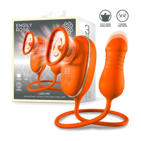 stimulateur à langue oscillante avec pompe à vide et œuf vibrant lizer pro