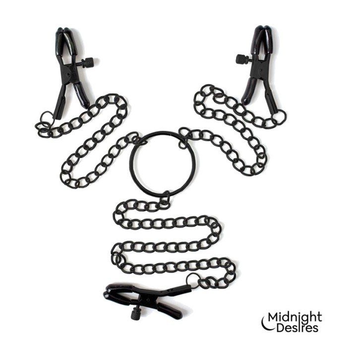 MIDNIGHT DESIRES Chain nipple and clitoral clamps MD-057