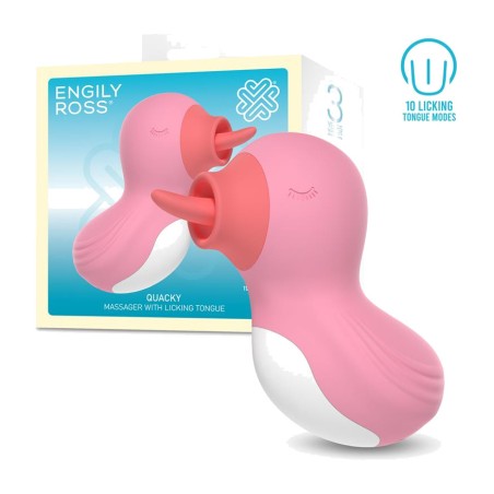 stimulateur clitoridien en forme de canard avec langue quacky