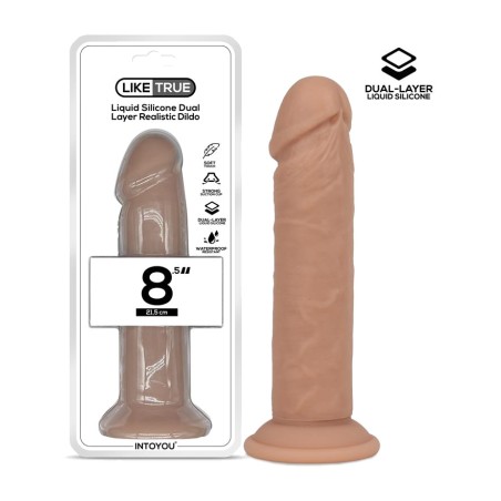 realistické dildo z dvojvrstvového tekutého silikónu 8,5"