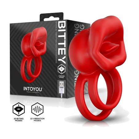 vibrationsring för penis med klitorisstimulator för sugning bittey