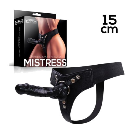 elastisk sele med dildo i silikon mistress 15 cm
