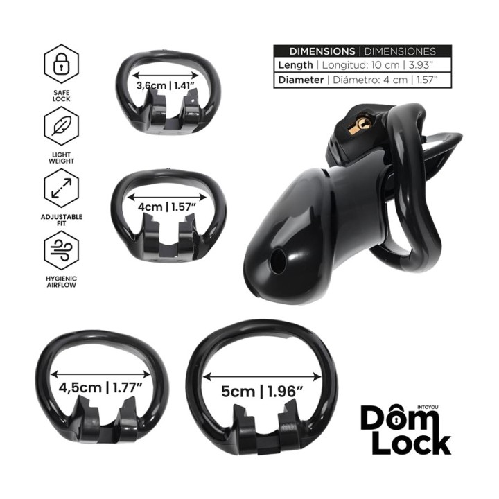 DOMLOCK Jaula de castidad para pene con candado interno
