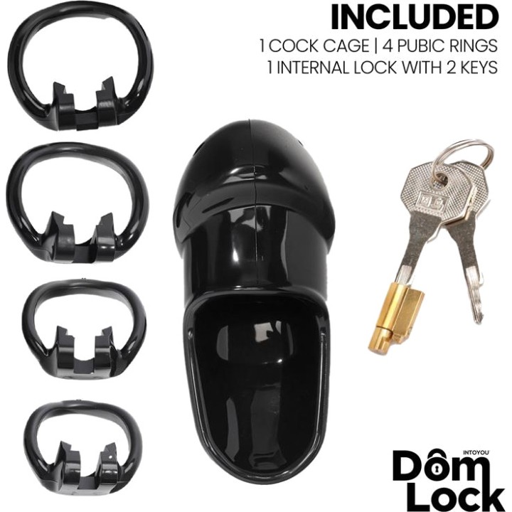 DOMLOCK Penis chastity cage with internal lock CLOSURE