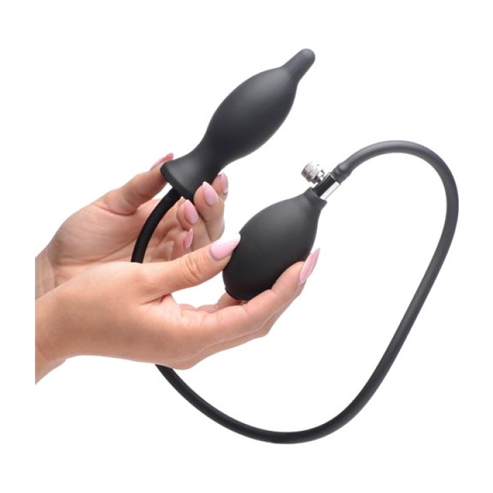 XR BRANDS Inflatable silicone anal plug with bulb