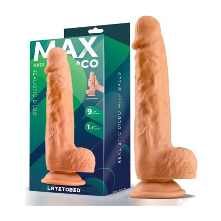 dildo realista con testículos andi 9,1"