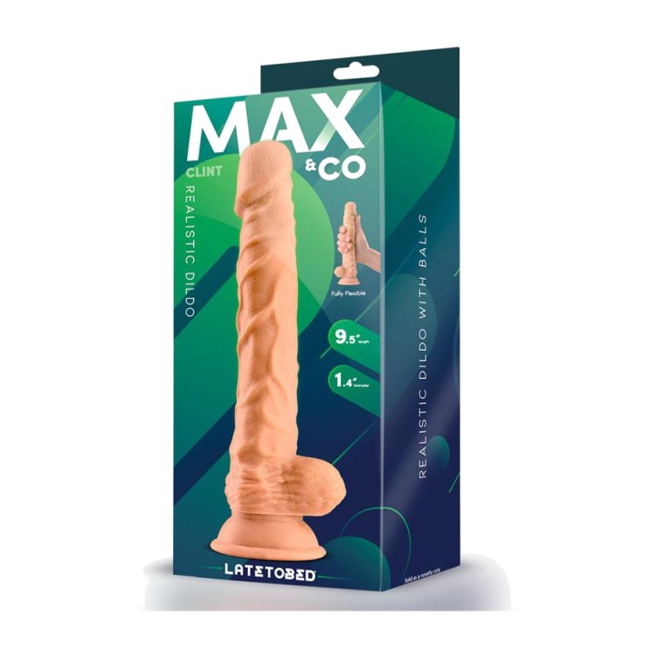 MAX CO Realistic dildo with testicles CLINT 9,8" MX-700