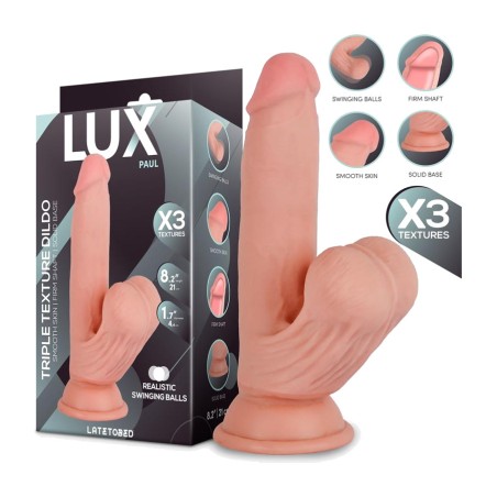 triple-density realistic dildo with swinging testicles paul 8,2"
