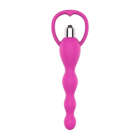cadena anal de silicona con vibración 14 x 3,5 cm