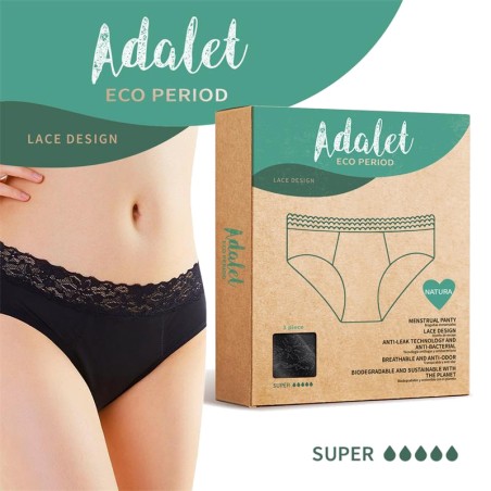 cueca menstrual de renda com absorção super natura