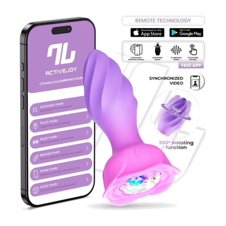 plug anal avec rotation à 360º contrôlé par mobile app series moxy