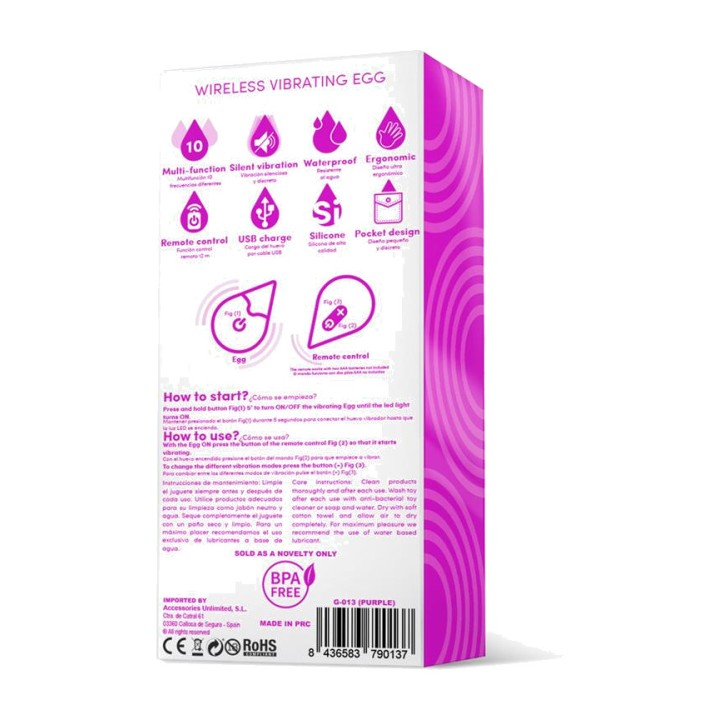 DROPS Œuf vibrant en silicone rechargeable par USB avec
