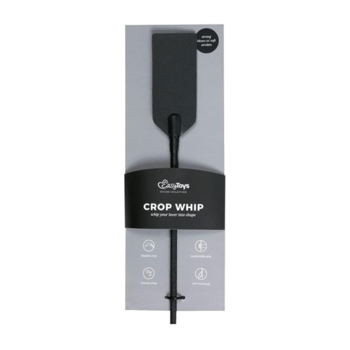 EASYTOYS Kurze Lederpeitsche mit Paddel ET235BLK