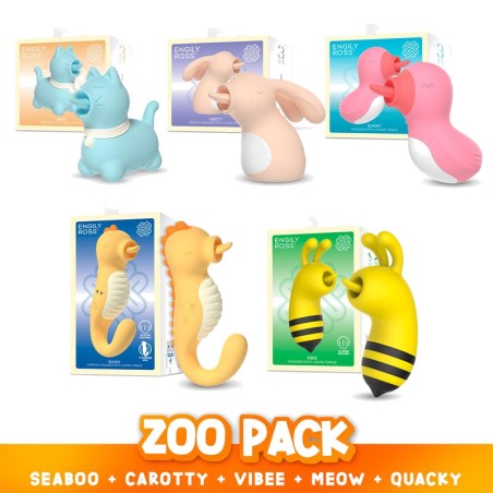 lot de 5 stimulateurs clitoridiens en forme d’animaux zoo