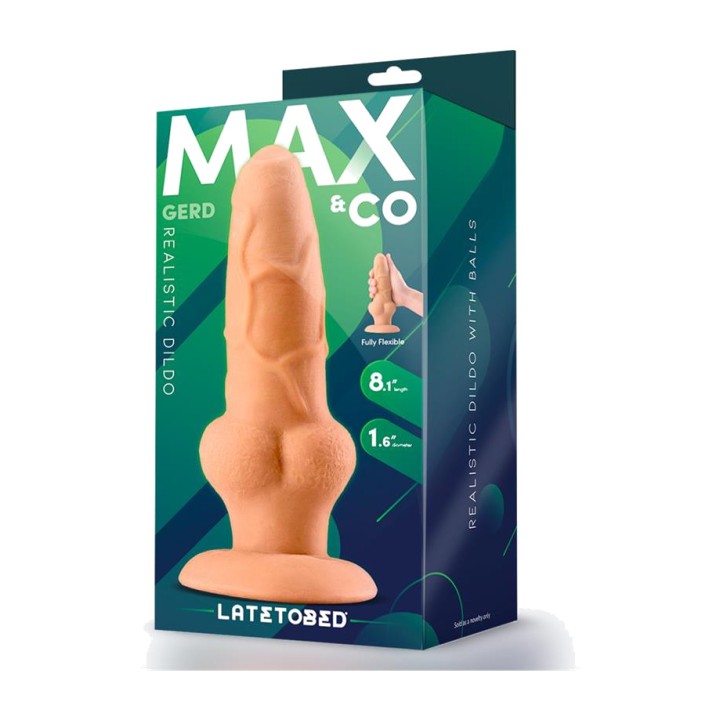 MAX CO Realistické dildo s varlaty GERD 8,1" MX-708