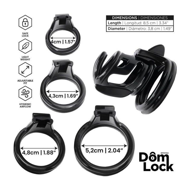 DOMLOCK Penis chastity cage with internal lock BARS DL-096