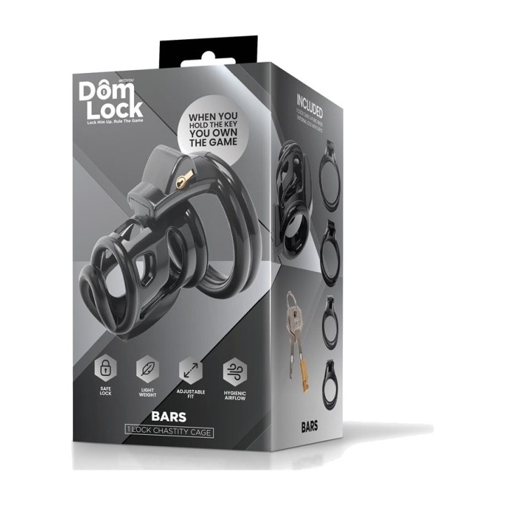 DOMLOCK Penis chastity cage with internal lock BARS DL-096
