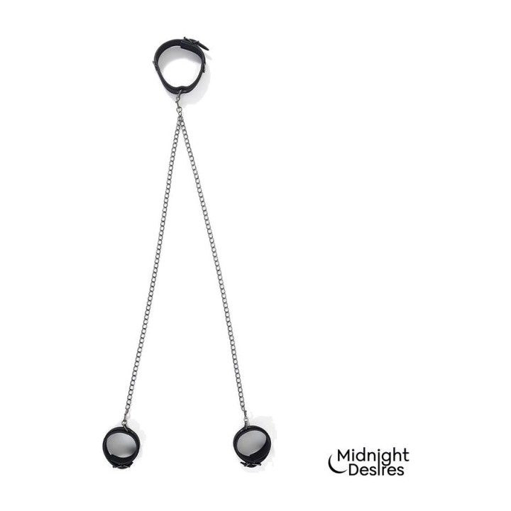 MIDNIGHT DESIRES Halsband mit Kette und Fußfesseln MD-060