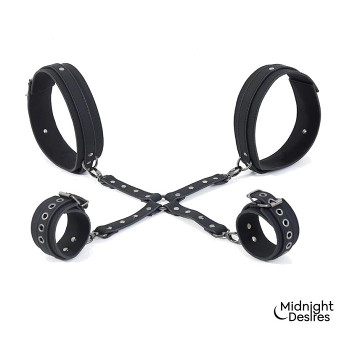 MIDNIGHT DESIRES Súprava hogtie pút na stehná a zápästia
