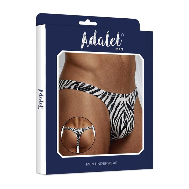 ADALET LINGERIE Herenstring met lage taille en zebraprint