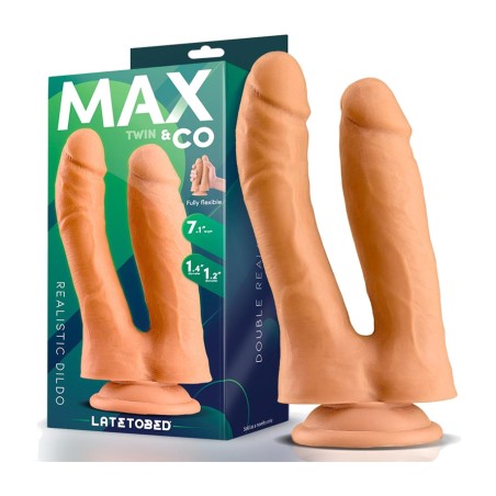 dildo realista de doble penetració twin 7,1"
