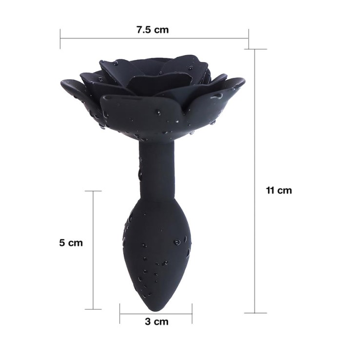 A-GUSTO Plug anal de silicone com base em forma de flor