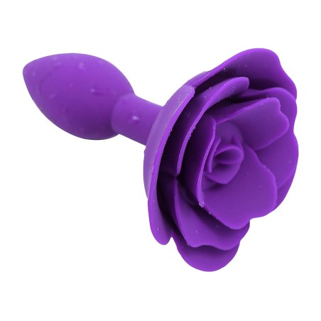plug anal de silicone com base em forma de flor