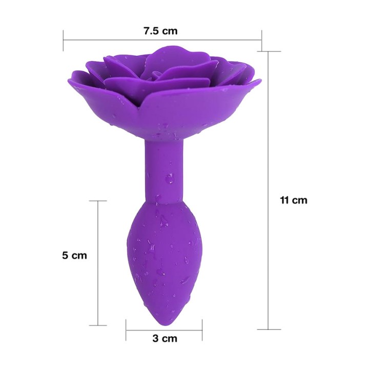 A-GUSTO Plug anal de silicone com base em forma de flor