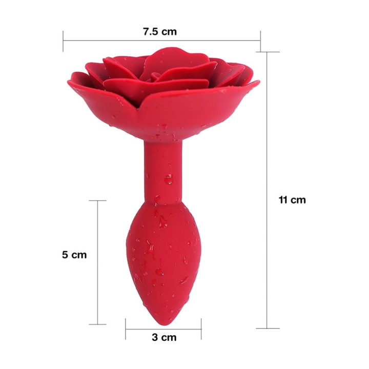 A-GUSTO Plug anal de silicone com base em forma de flor