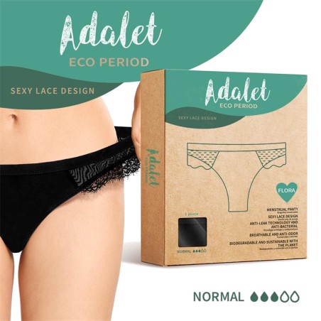 lace menstrual underwear with regular absorbency flora