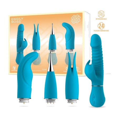 set de vibromasseurs avec 4 têtes interchangeables et fonction de va-et-vient eivian