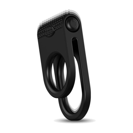 dobbelt ring til penis med batteridrevet kugle-vibration
