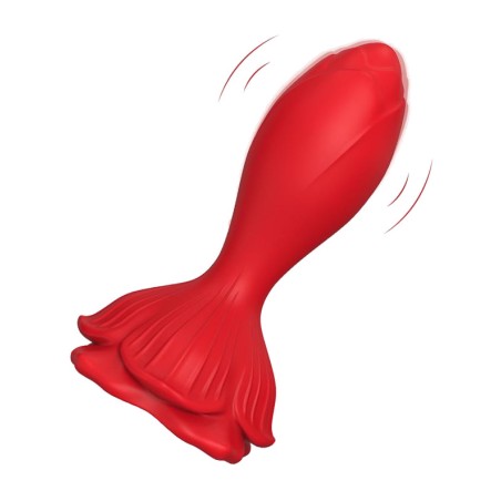 plug anal com vibração e base em forma de flor