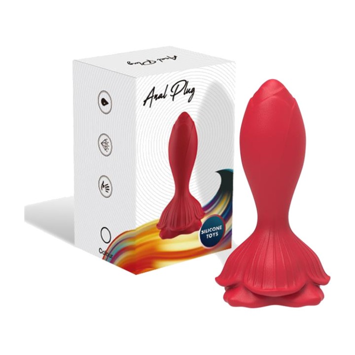 URBAN SKY Plug anal com vibração e base em forma de flor
