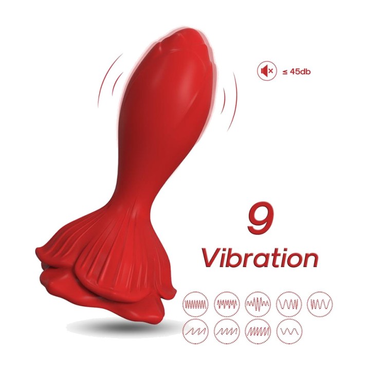 URBAN SKY Plug anal vibrant avec base en forme de fleur