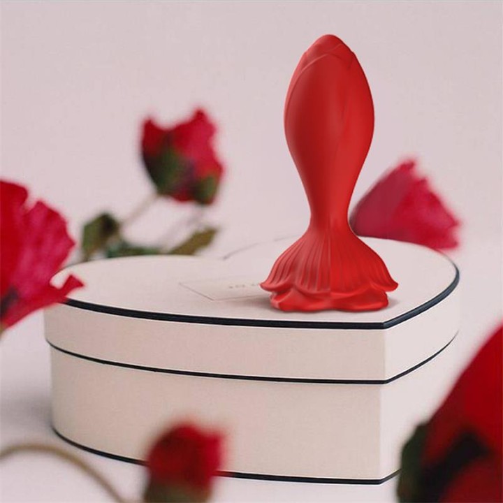 URBAN SKY Plug anal com vibração e base em forma de flor