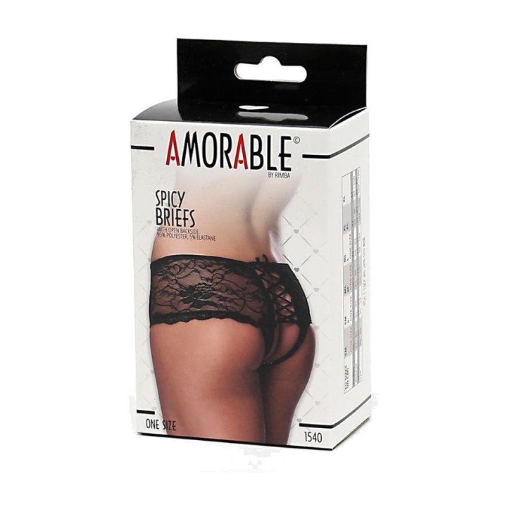 AMORABLE Culotte en dentelle avec laçage et dos ouvert