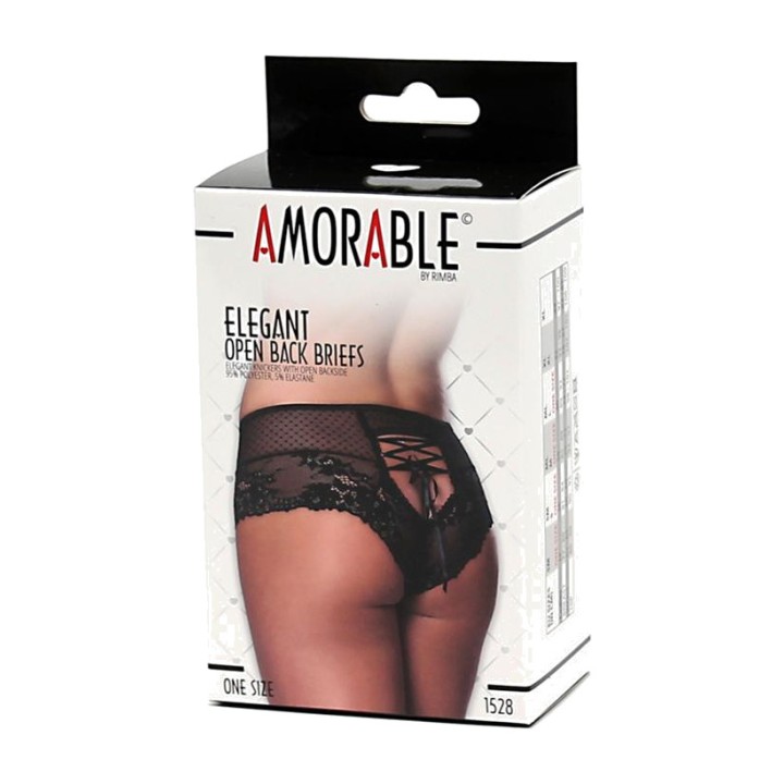 AMORABLE Cuecas largas de renda tipo corpete com cordão