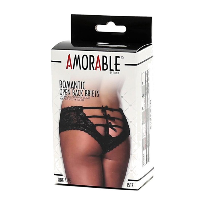 AMORABLE Culotte de renda com tiras atrás e laços CORSET