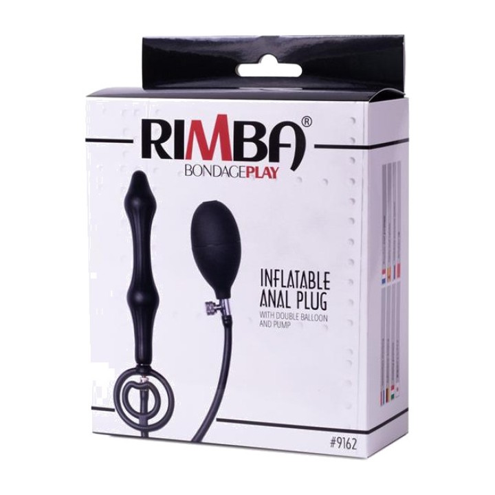 LATEX PLAY Inflatable anal plug with double pump R9162