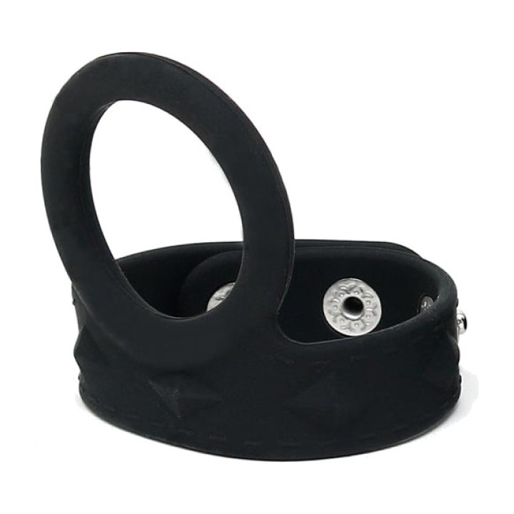 LATEX PLAY Adjustable silicone cock and ball ring with snap